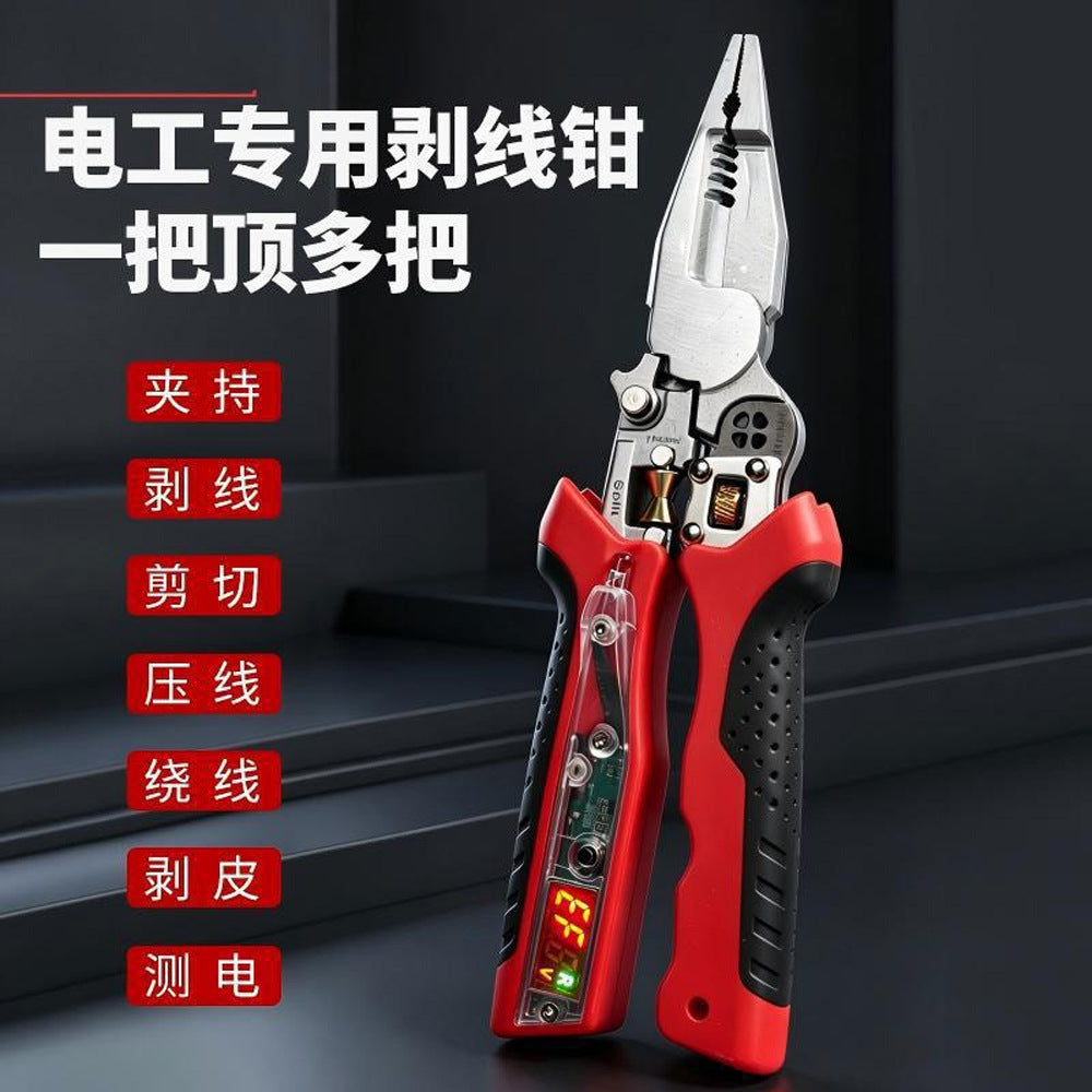 5th Generation Wire Stripper with Voltage Test, Adjustable Roller, Cutting and Crimping