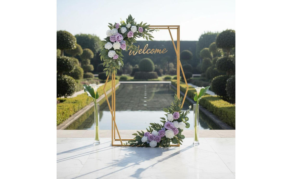 2 Pieces Wedding Arch Flower Swag Reusable Wedding Arch Flower Decoration Realistic Look Welcome Sign Floral Decoration for Outdoor, Bridal Shower