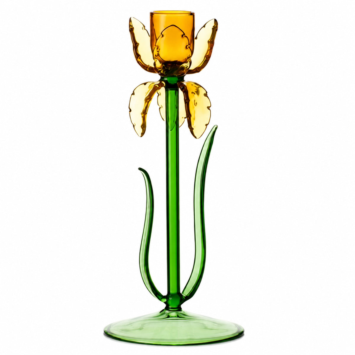 High-Temperature Fired Iris Flower Candle Holder Translucent Iris Candle Holder Floral