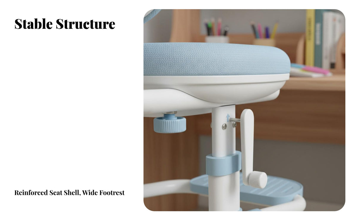 Sturdy Construction Adjustable Kids Desk Chair Breathable Mesh Material Height Adjustable Writing Chair High-Density Foam Padding Safe for Students, Girls, Parents, Studying, Study Room, Home, Bedroom