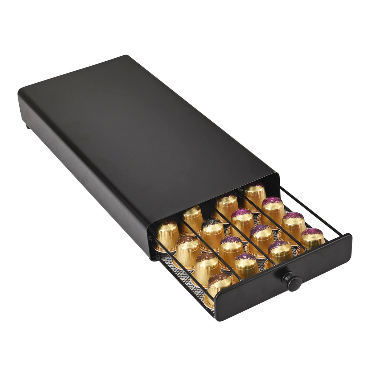 Coffee Capsule Storage Drawer Space-Saving Coffee Capsule Storage Box Sleek Sturdy for Espresso Drinkers, Kitchen Countertop
