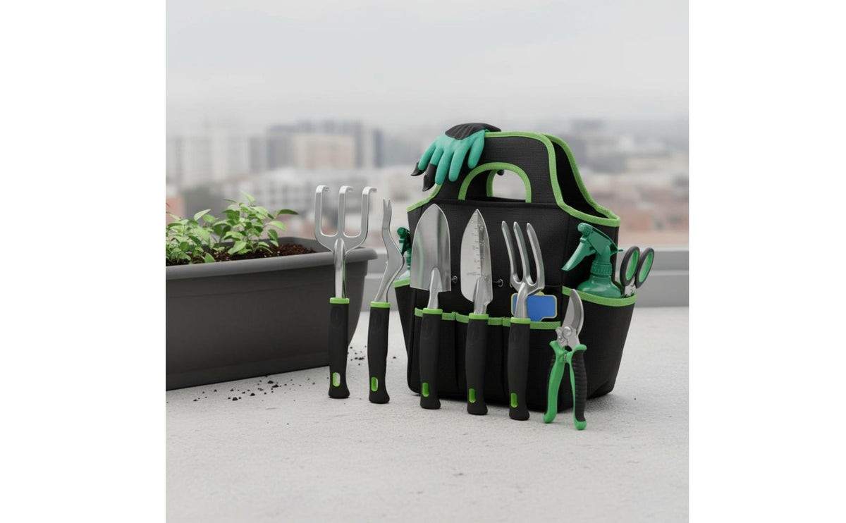 11 Pieces Allall-Inclusive Garden Tool Set Heavy Duty Aluminum Garden Tool Kit Rust Resistant 11 Piece Gardening Kit Ergonomic Handle for Gardeners, Beginners, Women, Yard, Outdoor