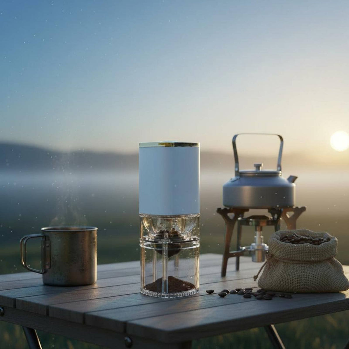 Portable Electric Coffee Grinder Single-Press Function Battery-Operated Coffee Bean Grinder Kitchen Appliance Long Battery Life