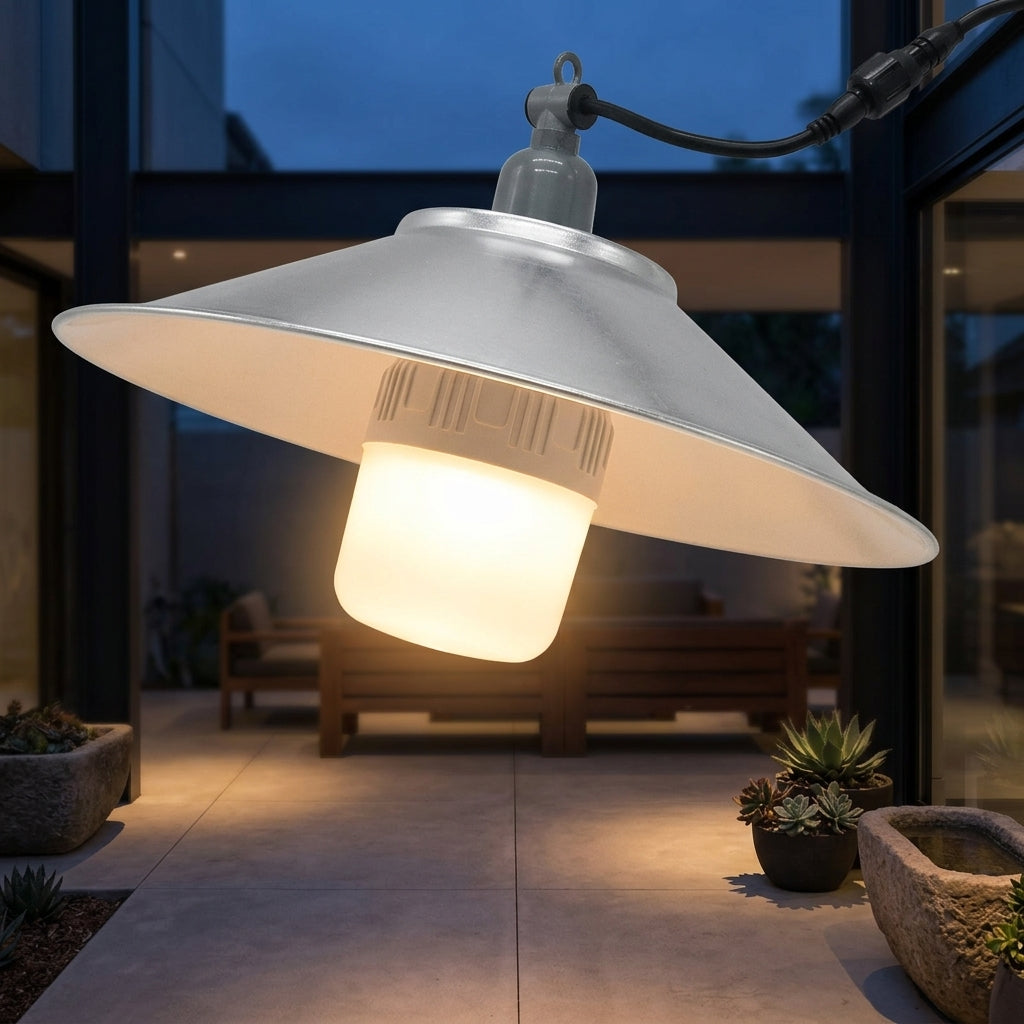 Outdoor Lights and Outside Lights Mains Powered for Garden, Waterproof Light Fitting with Aluminum Alloy Shade, E27 Lamp and Shed Light Design
