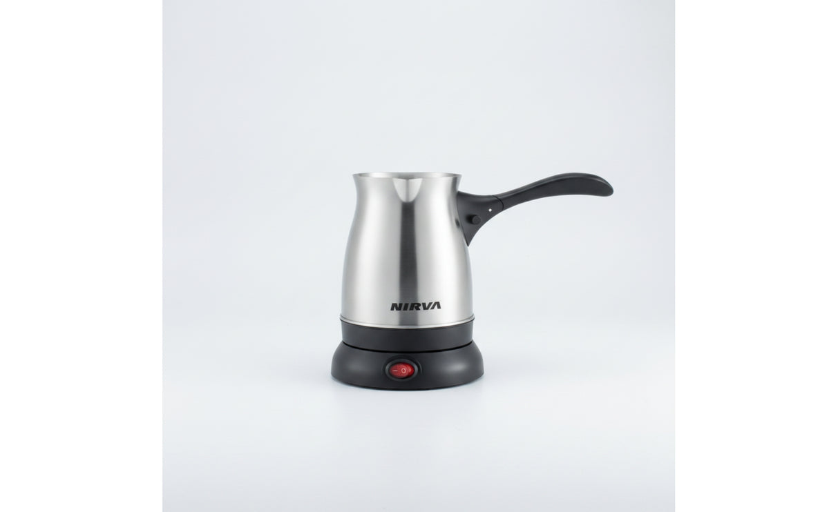 Stainless Steel Electric Coffee Pot Compact Electric Turkish Coffee Maker Portable Milk Heater Heat-Resistant for Students, Travelers, Small Kitchen, Office, Dorm Room