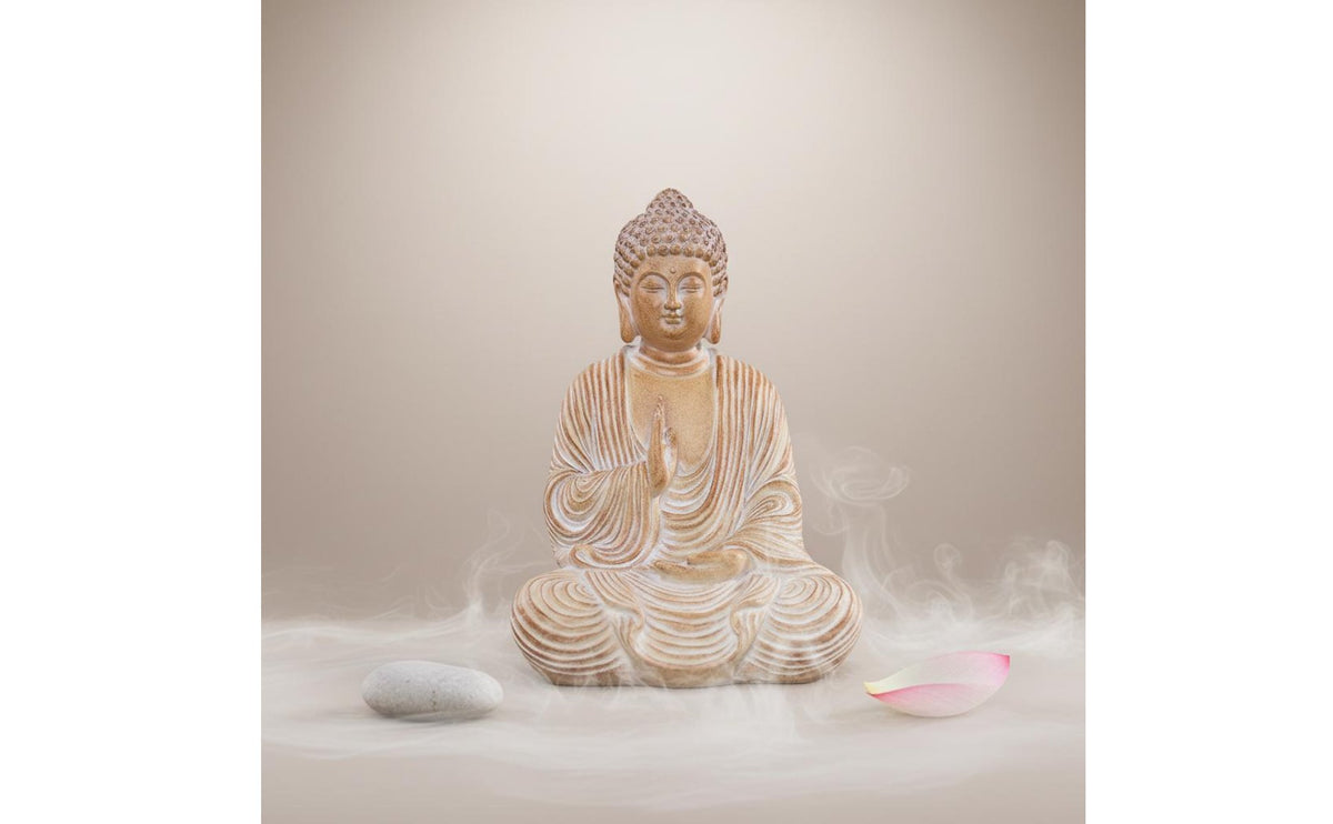 Wood Grain Buddha Ornament Chinese Design Home Decor Serene Design for Tea Room