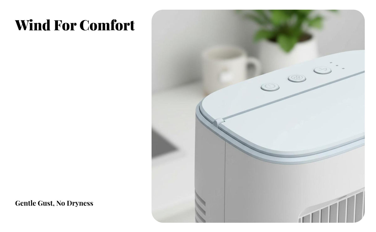 Mini Air Conditioner Fan Three Settings Mini Misting Fan Cools & Humidifies Portable Water-Cooled Air Chiller for Office, Bedroom, Dorm Room