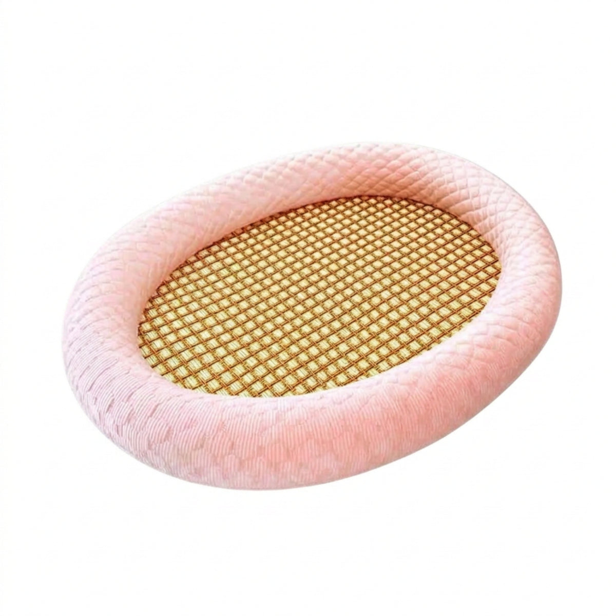 Breathable Cooling Mat with Cushioned Rim Comfortable Bamboo Pet Bed Soft Cooling Pad Long-Lasting for Cats, Summer