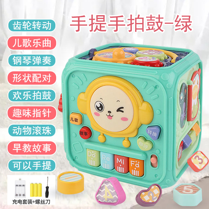 宝宝音乐婴儿手拍拍鼓幼儿1-36岁月起敲打玩具六面体儿童益智早教