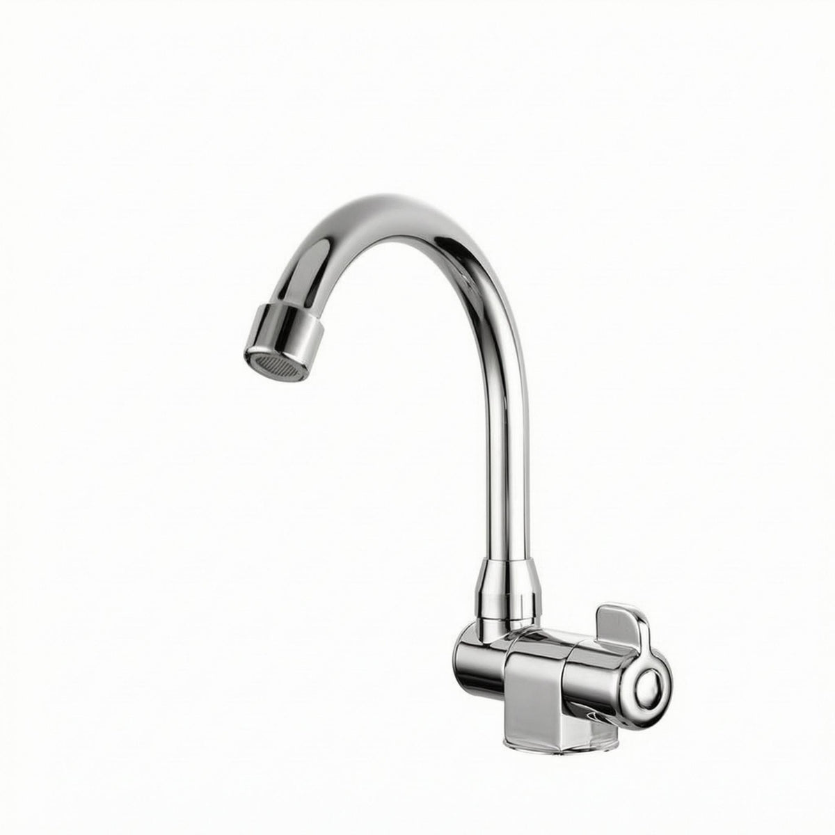 Single-Cold Faucet Chrome Finish Water Spout Compact Plumbing Fixture