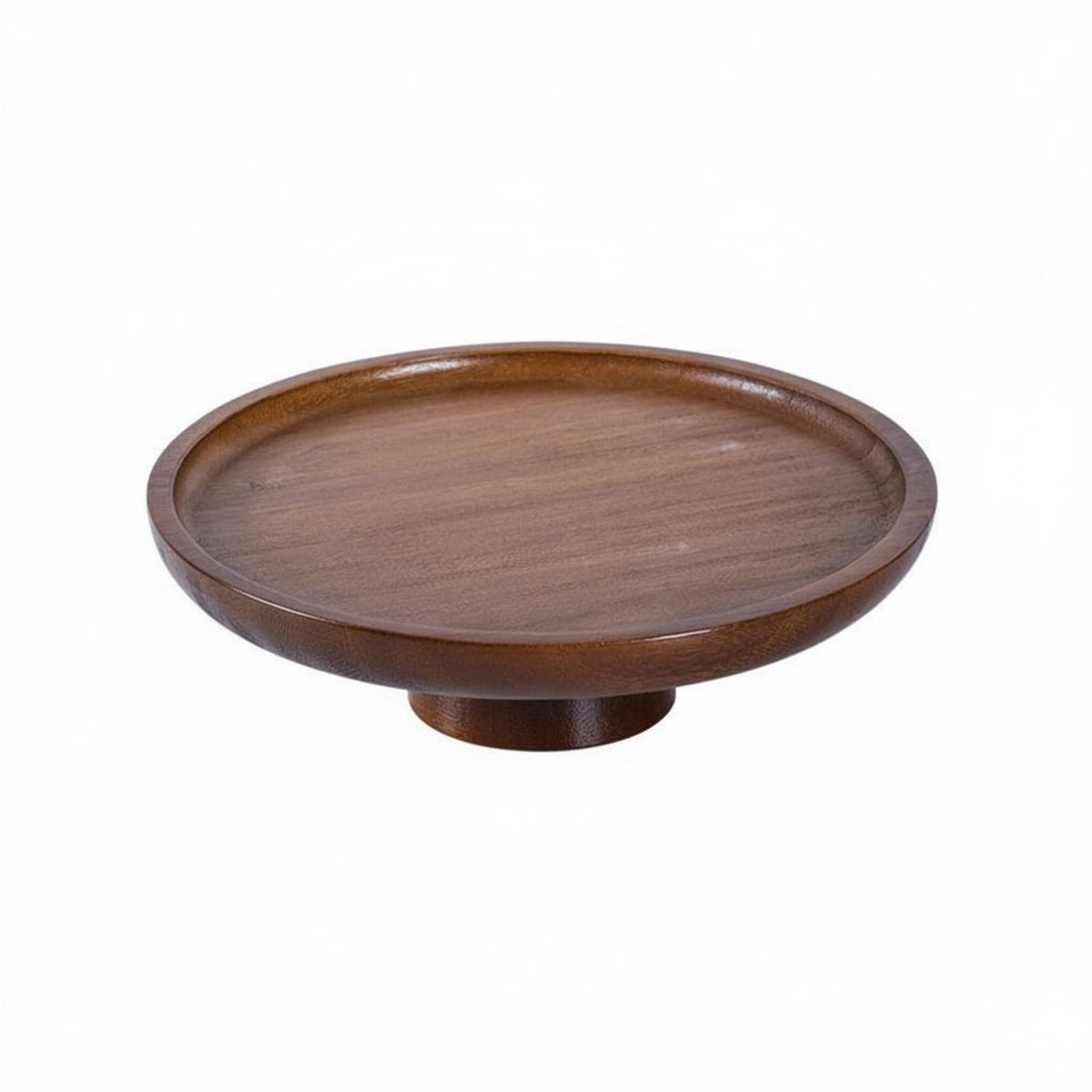 High Footed Serving Plate Wood Grain Wooden Pedestal Tray Versatile Pedestal Dessert Plate for Living Room, Dining Table, Party
