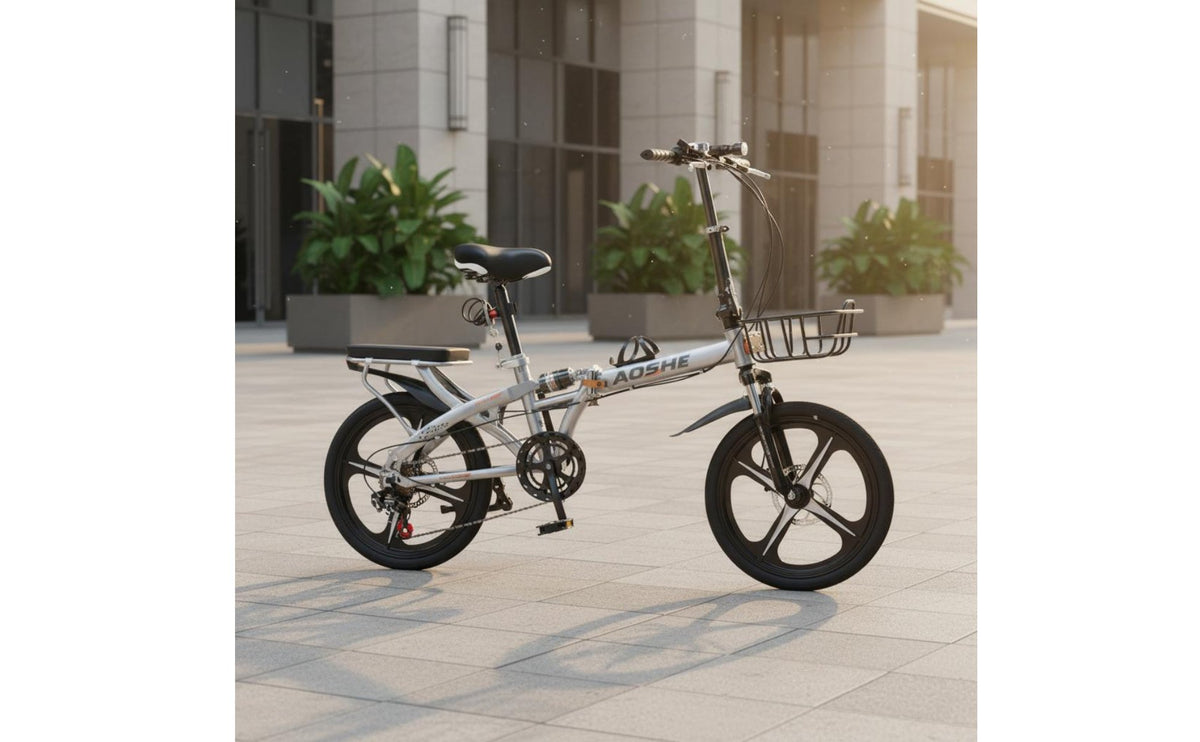Shock Absorbing Folding Bike Variable Speed Portable Folding Bike Disc Brakes