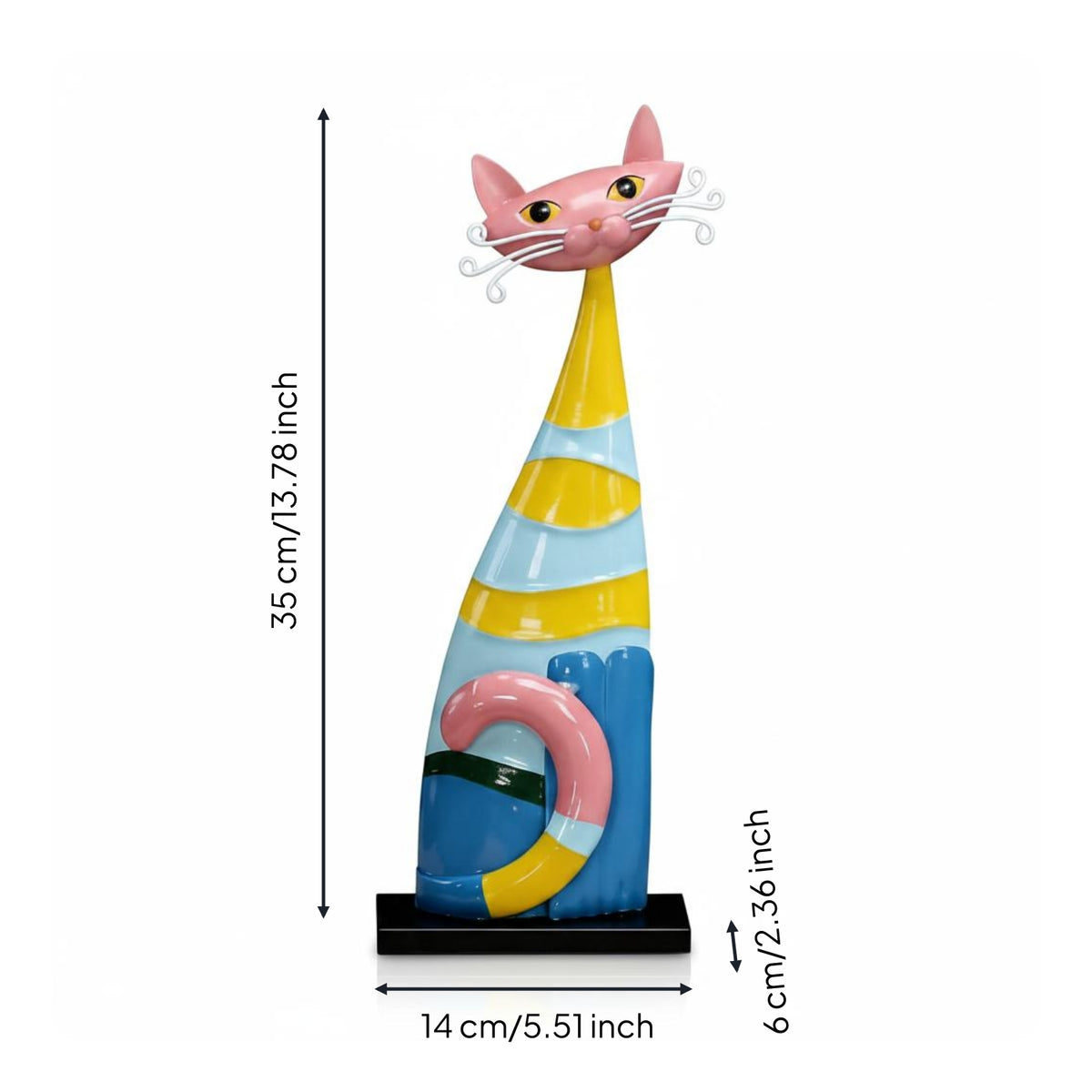 Abstract Cat Sculpture Elegant Nordic Cat Figurine Modern Home Decoration for Entryway