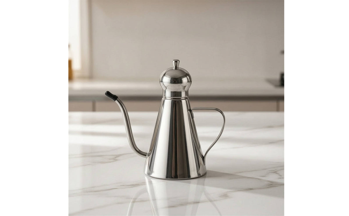 Oil Pot Stainless Steel Oil Pot with Lid Dripping Cruet for Dining Table