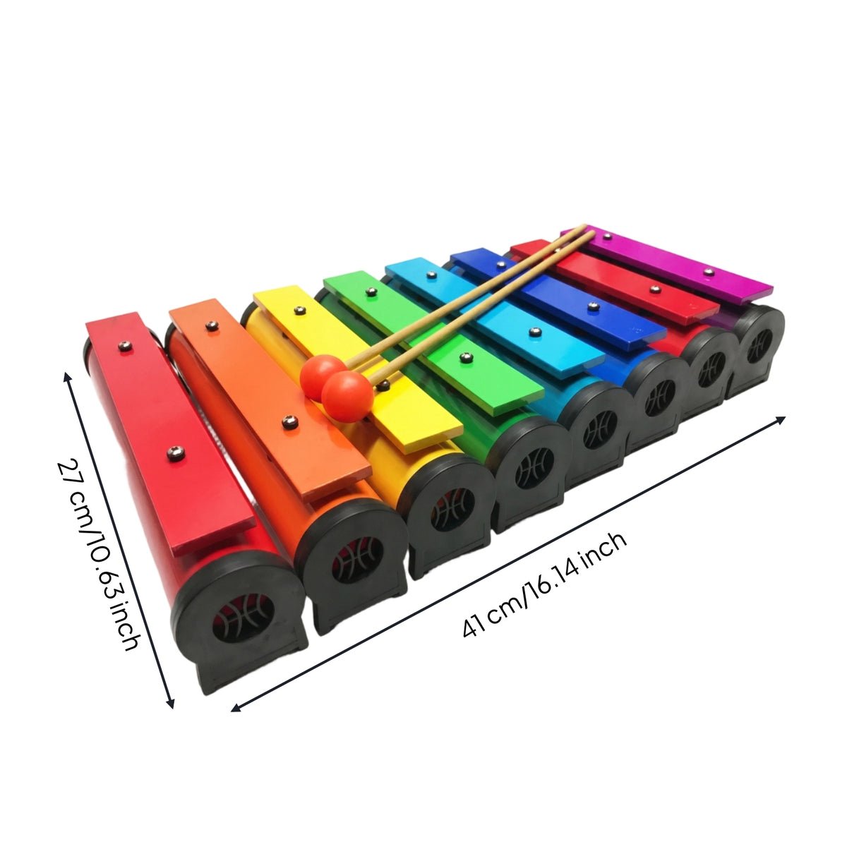 Carry Bag Glockenspiel Music Education Xylophone Rainbow-Colored 8-Note Xylophone