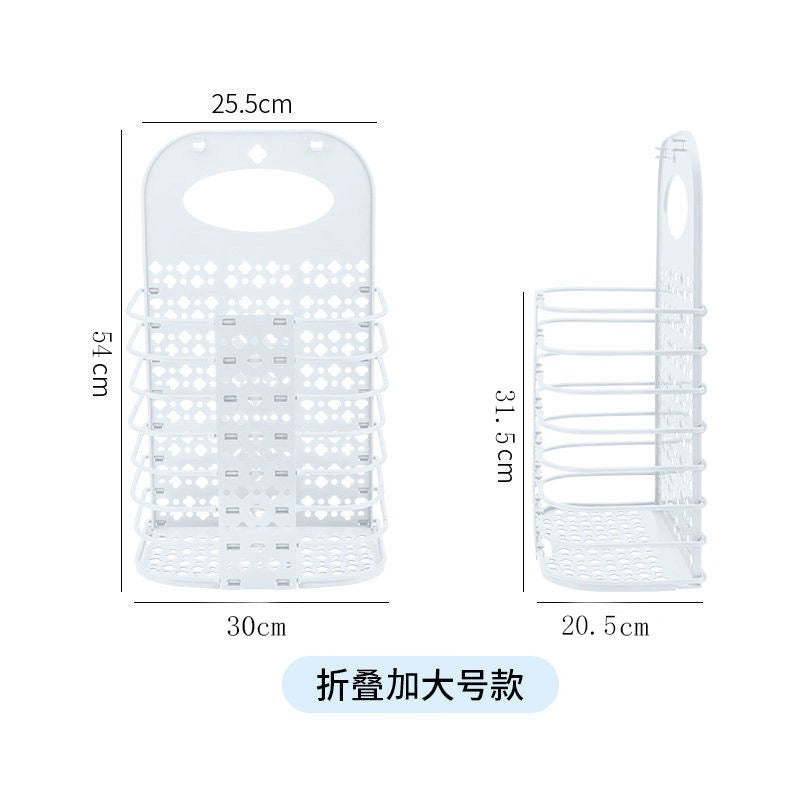 浴室神器脏衣服卫生间置物架洗澡收纳筐壁挂式折叠脏衣篓干净衣物