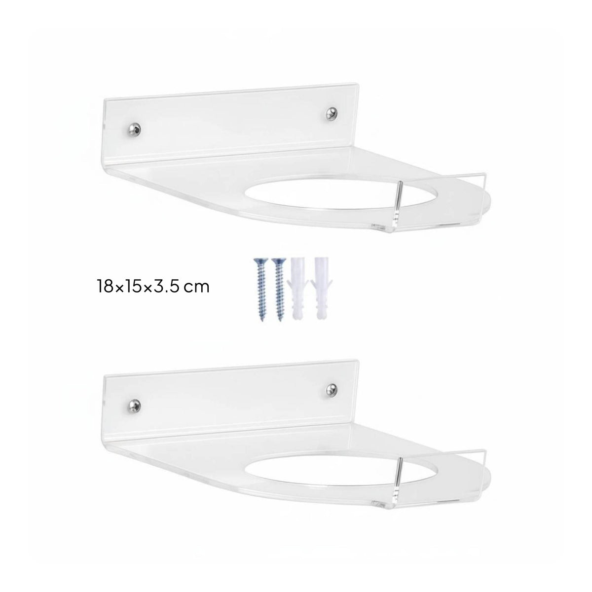 2 Pieces Clear Finish Wall-Mounted Ball Holder Included Screws Acrylic Ball Holder Rack