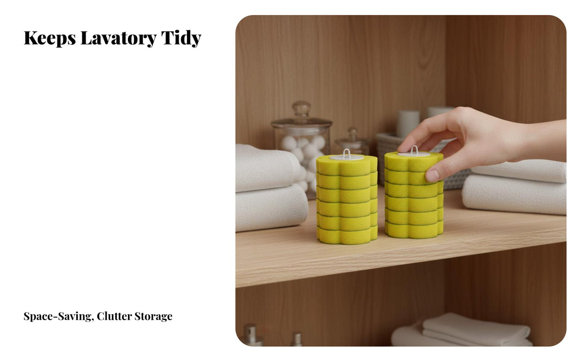 Toilet Brush Set Touch Disposal Toilet Scrubber with Replaceable Heads Space-Saving Design for Washroom, Small Bathrooms, Apartments