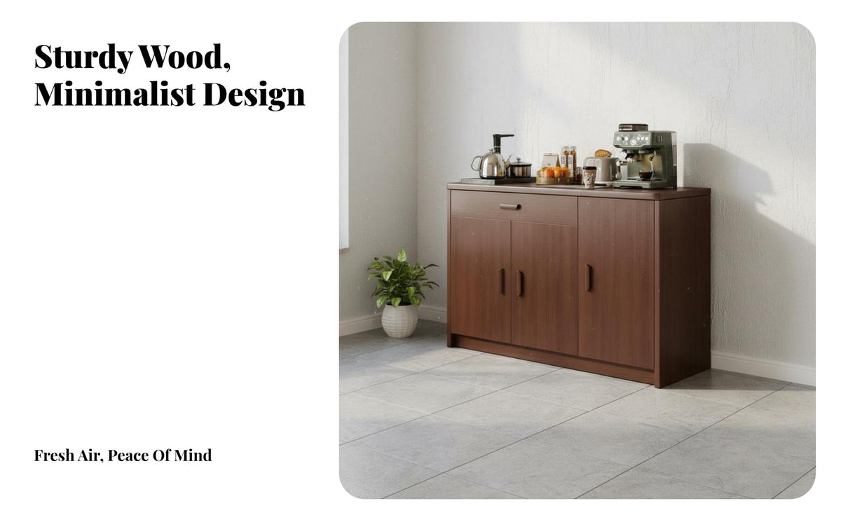 Dining Room Buffet Cabinet Multi-Functional Home Bar Cabinet Versatile Usage Wooden Sideboard with Hutch for Homeowners, Families, Entryway, Hallway