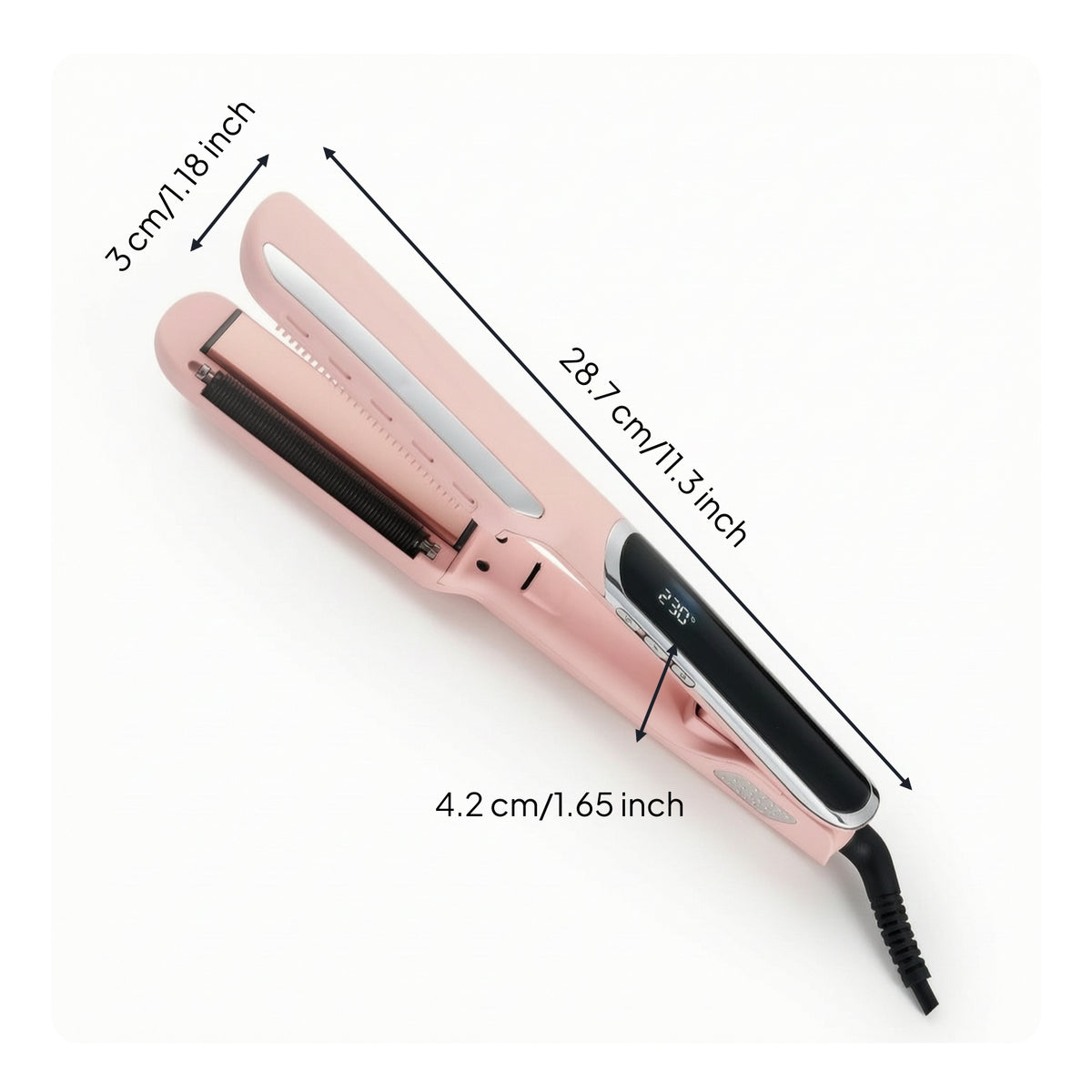 Hair Straightener Adjustable Temperature Flat Iron Hair Straightener with Ceramic Plates PTC Heating Appliance Digital Display
