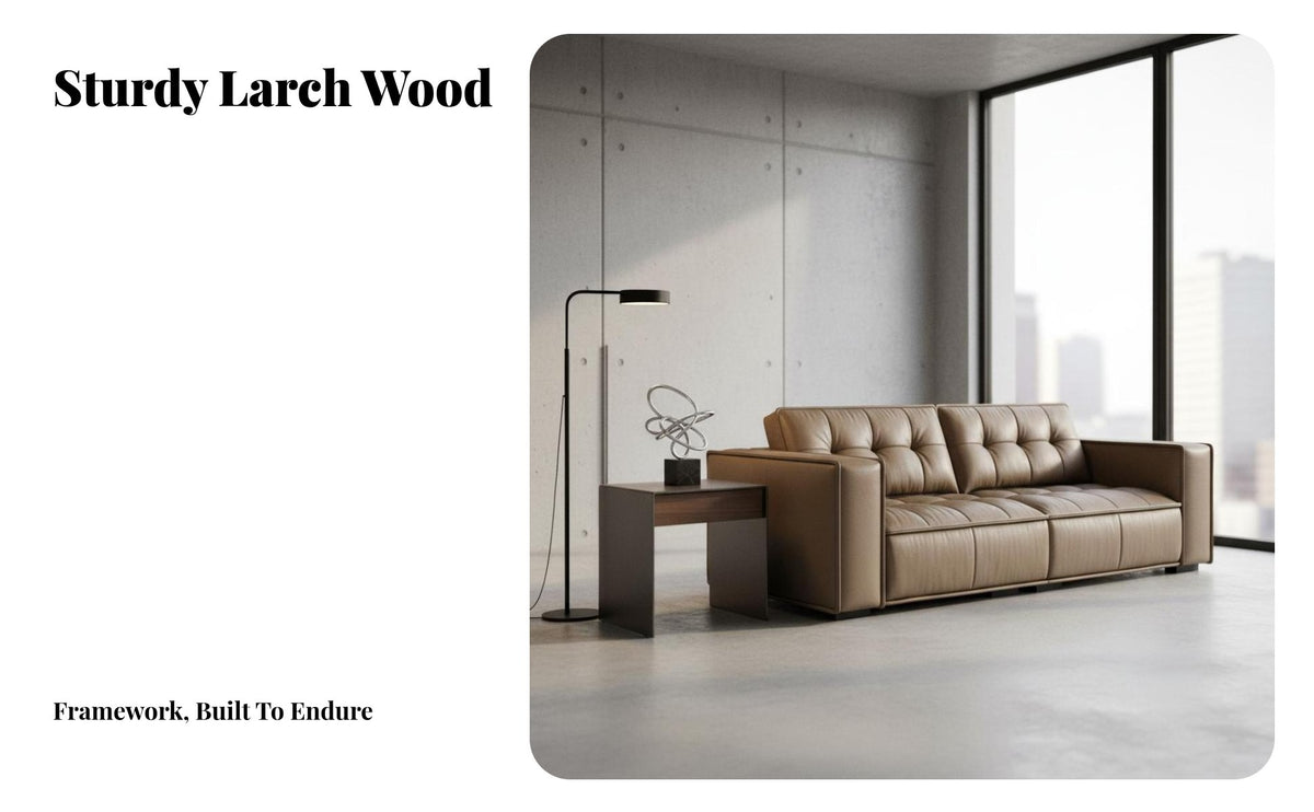 Block-Style Couch Genuine Leather Sofa Italian Design Household Furniture for Apartment Dwellers, Families, Living Room, Lounge Area, Exhibition Hall