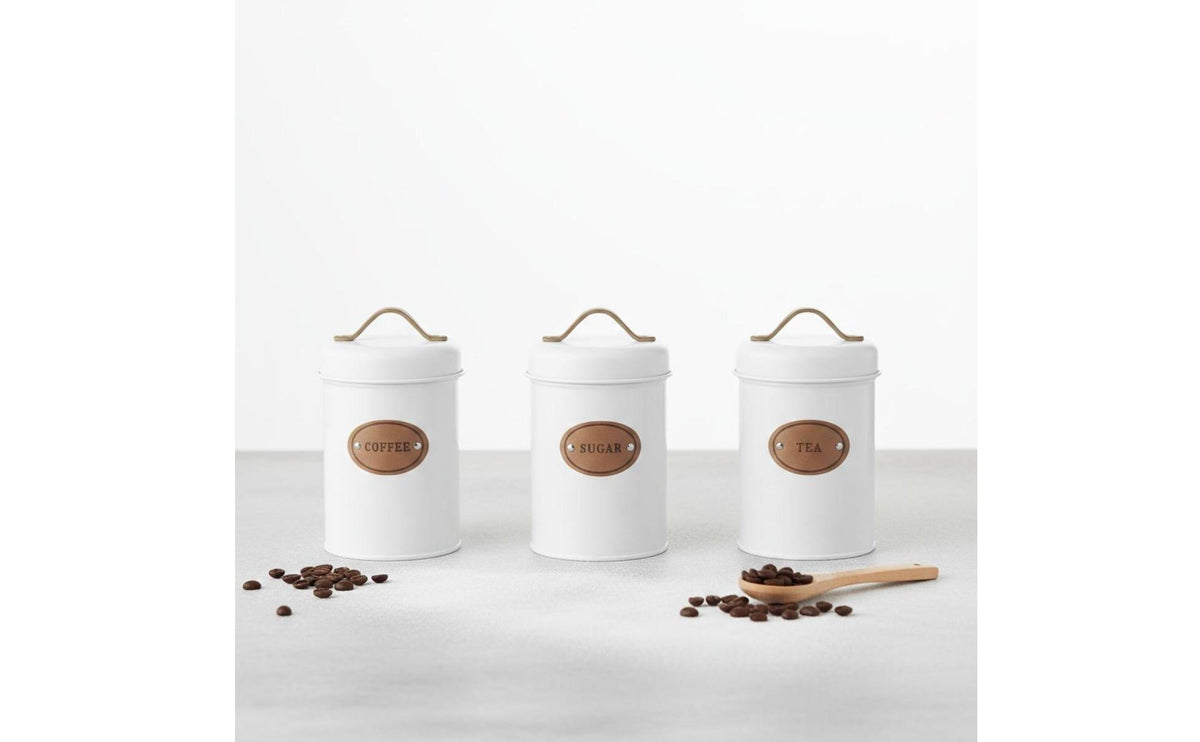 3 Pieces Airtight Canister Set Tea Tin Canister Multipurpose Tea Tin Container for Pantry, Countertop