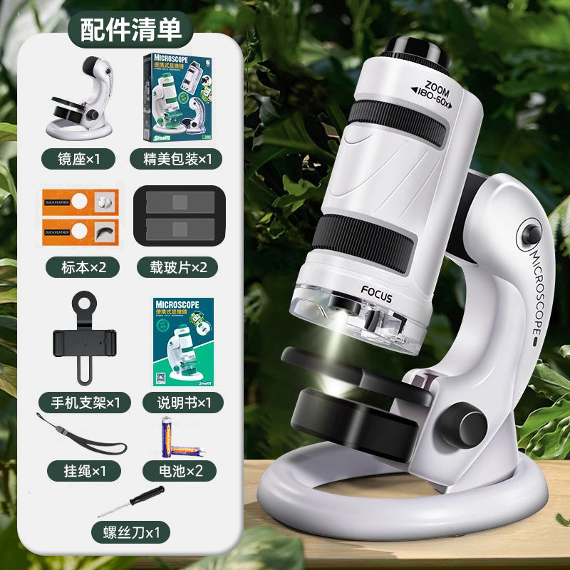 儿童手持便携式显微镜初中小学生迷你可看细菌实验室专用电子玩具 A