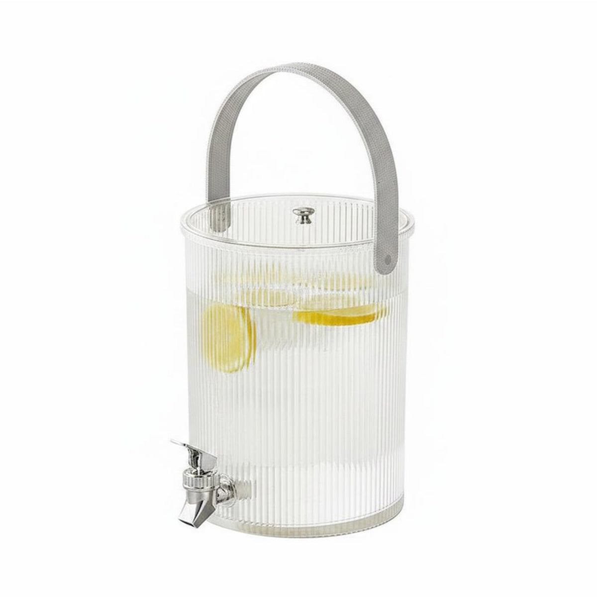 High Temperature Resistant Refrigerator Drink Dispenser with Spigot Large Capacity Fruit Infused Water Dispenser Wide Mouth Iced Tea Pitcher with Faucet Portable Handle for Countertop