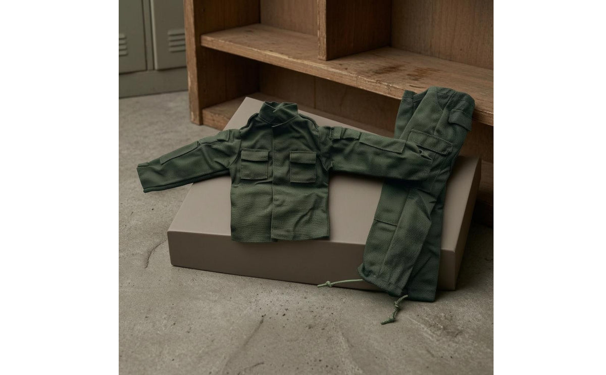 1/6 Scale Doll Outfit Dark Green Doll Workwear Set Long Sleeve Work Jacket and Pants Set