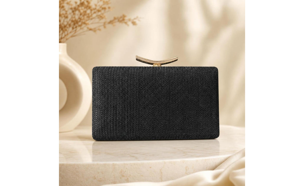 Woven Clutch Bag Compact Woven Clutch Minimalist Handbag for Bridesmaids, Evening Parties, Formal Dinners