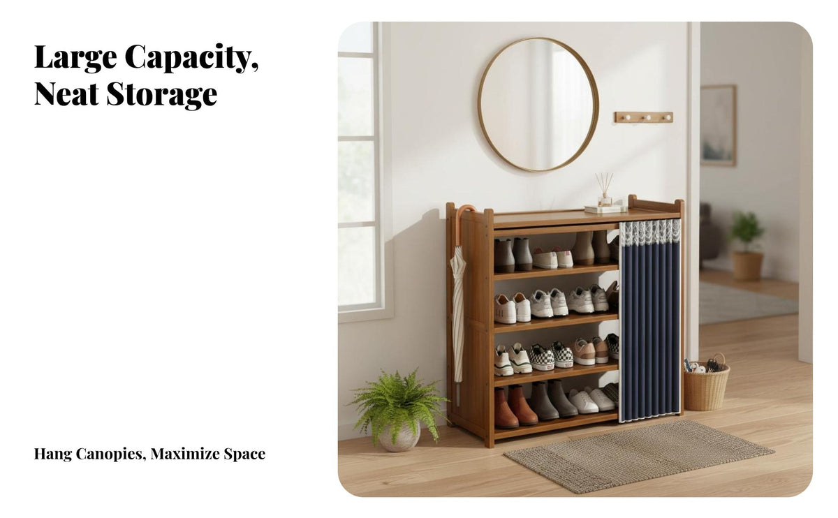 Large Capacity Freestanding Shoe Rack Space Saving Multi-Layer Shoe Shelf Stable and Sturdy Household Furniture Raised Bottom Design for Students, Apartment Dwellers, Homeowners, Hallway, Dormitory, Living Room, Bedroom