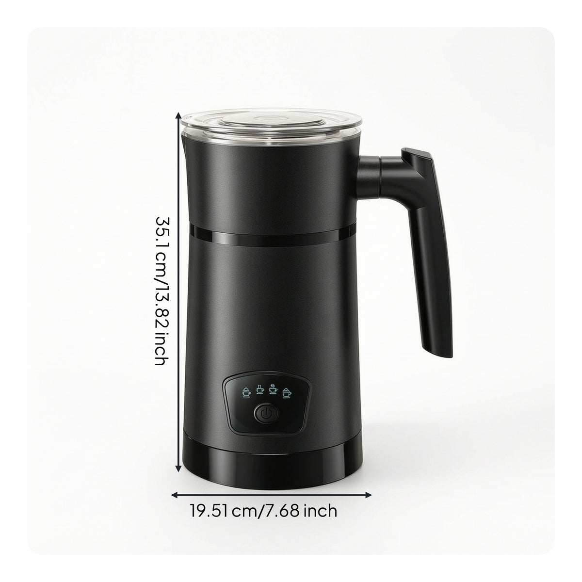 4-in-1 Automatic Milk Frother Touch Control Electric Milk Frother Warm and Cold Kitchen Appliance Coffeehouse Style for Coffee Lovers, Home Baristas, Office Breakroom