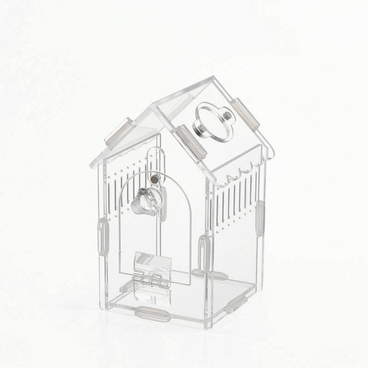 Transparent Acrylic Terrarium with Latch Clear Reptile Enclosure Compact Tank Stackable for Home Breeding