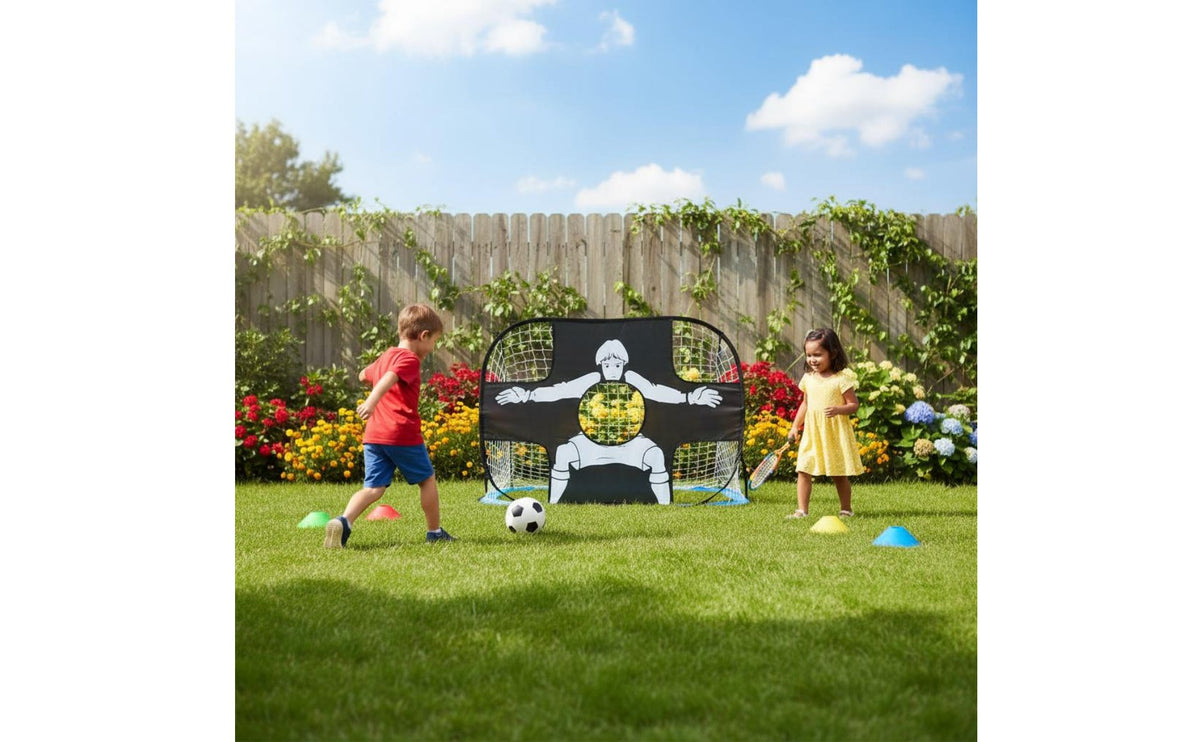 Multi Functional 2 in 1 Ball Target Frame Easy Assembly Kids Soccer Goal Set Lightweight Folding Soccer Goal for Playground, Garden