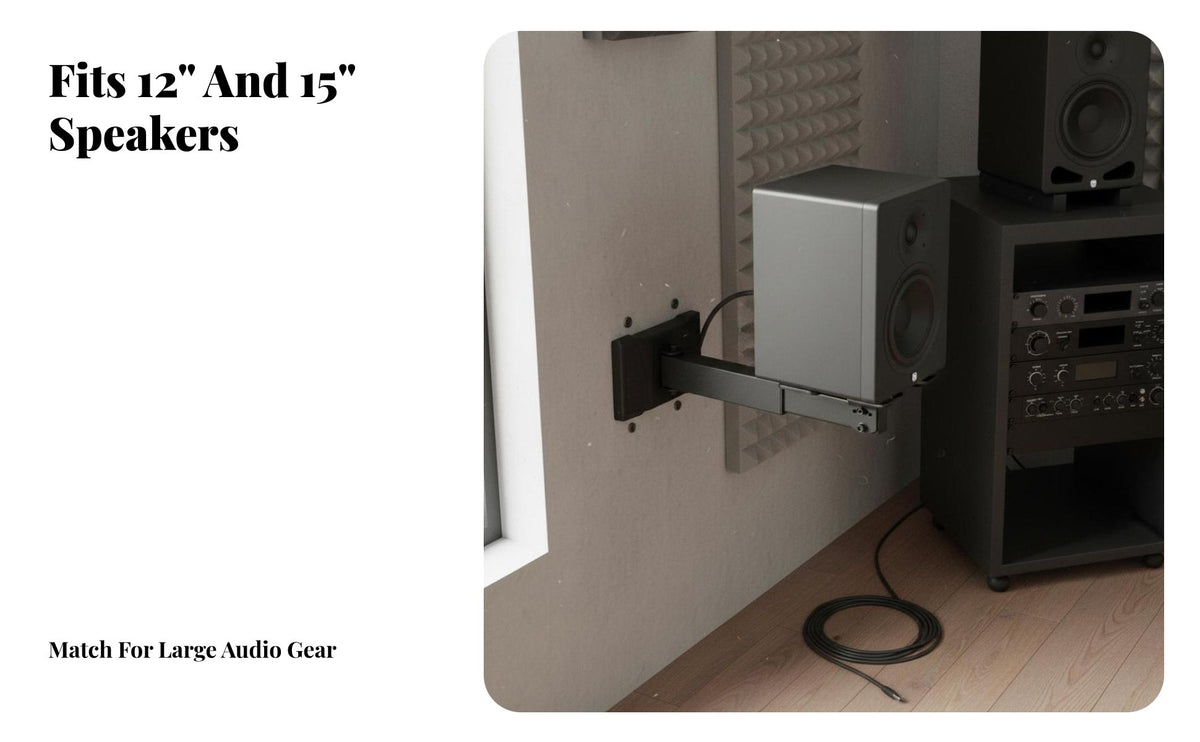 All-Metal Construction Speaker Wall Mount Sleek Design Heavy Duty Speaker Wall Bracket for Home Theater Enthusiasts, Audiophiles, DJs