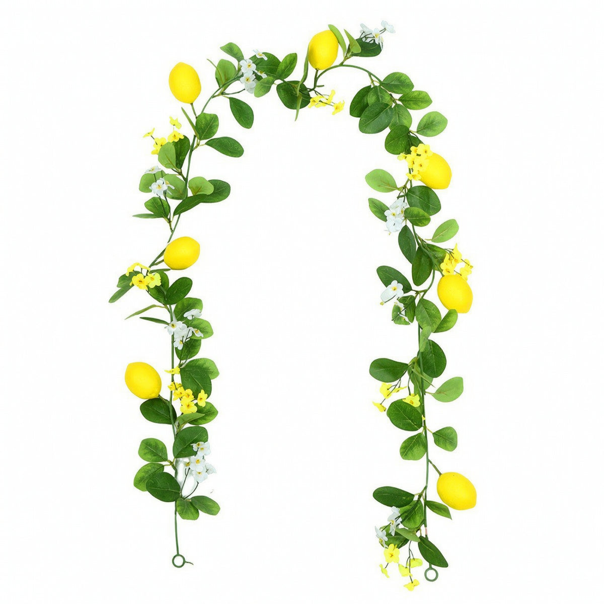 Artificial Lemon Vine with Spring Leaves and Water Grass Decor