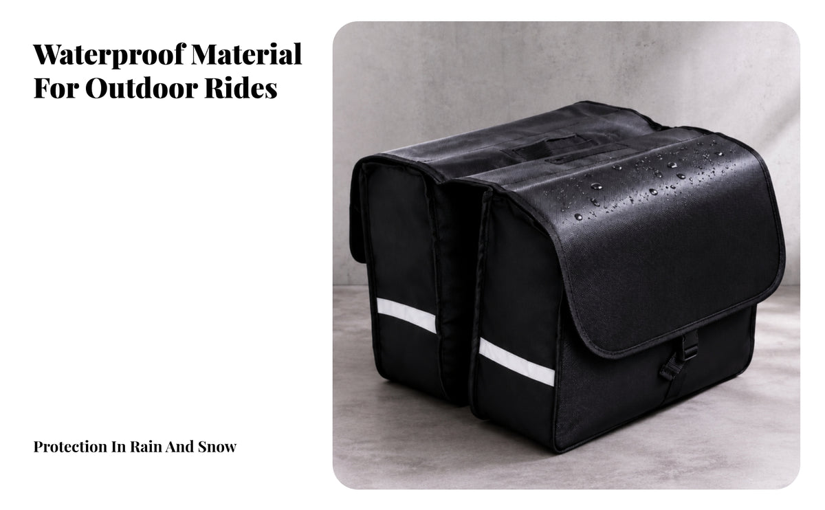 Rear Double Pannier Bag with Printed Mesh and Reinforced Material