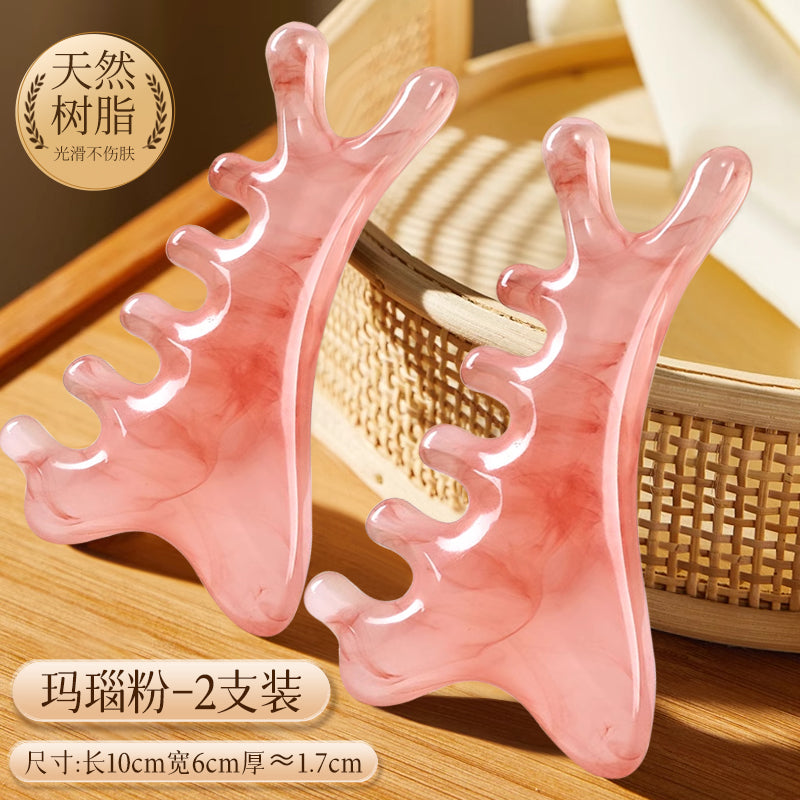 多功能梳子穴位头部小海豚刮痧养生梳子按摩头皮经络女士专用神器 A