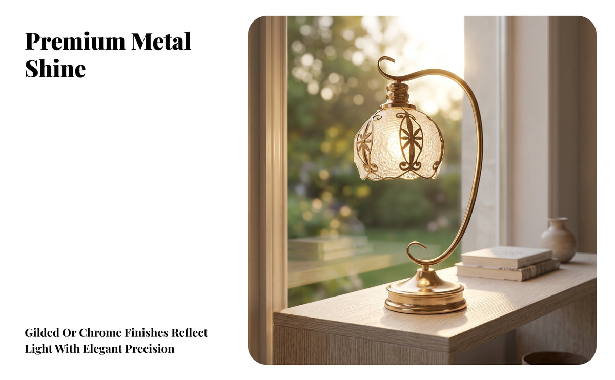 Elegant Table Lamp with Glass Shade