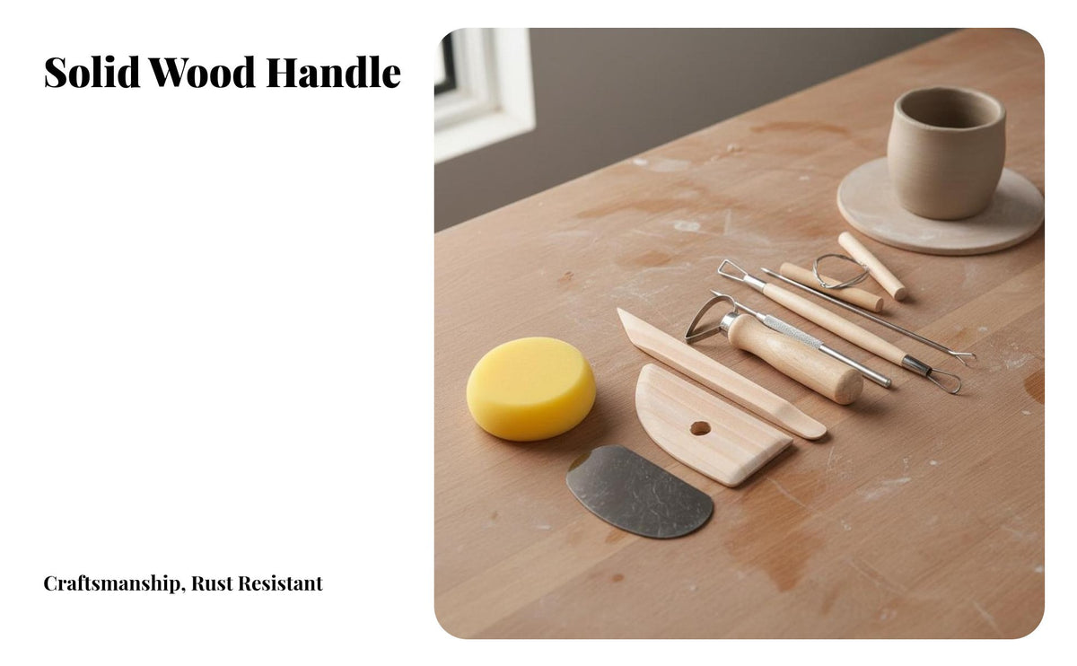 8 Pieces 8 Piece Pottery Tool Set High-Quality Materials for Beginners, Students