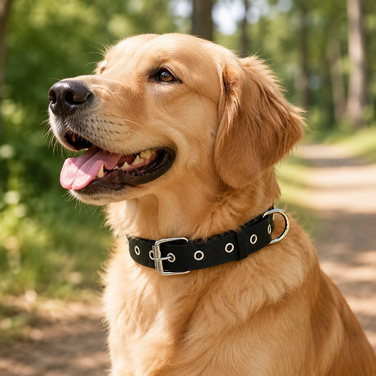 Dog Collar, Adjustable Nylon Dog Collar 3cm Wide, Robust Collar for Dogs 16-40kg, with Quick Release Buckle for Training & Walks