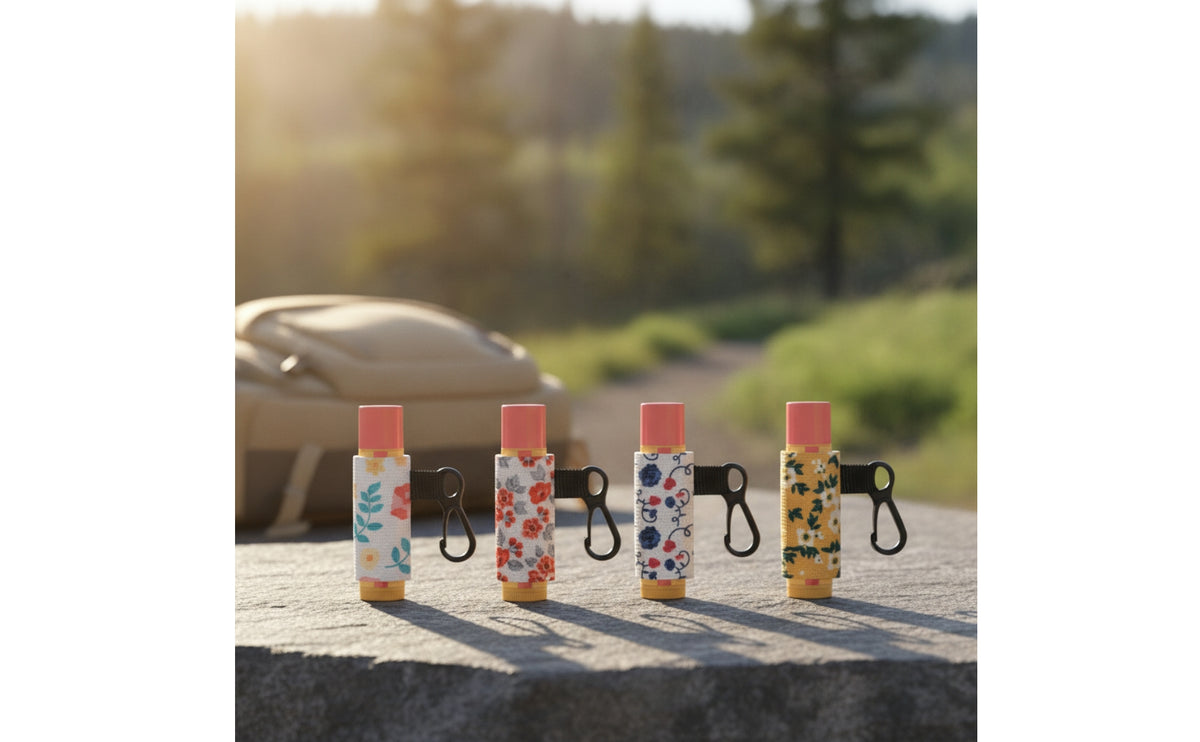 4 Pieces Flexible Lip Salve Holder with Keychain Portable Chapstick Holder with Hook Lightweight Lip Salve Sleeve Long-Lasting for Travel