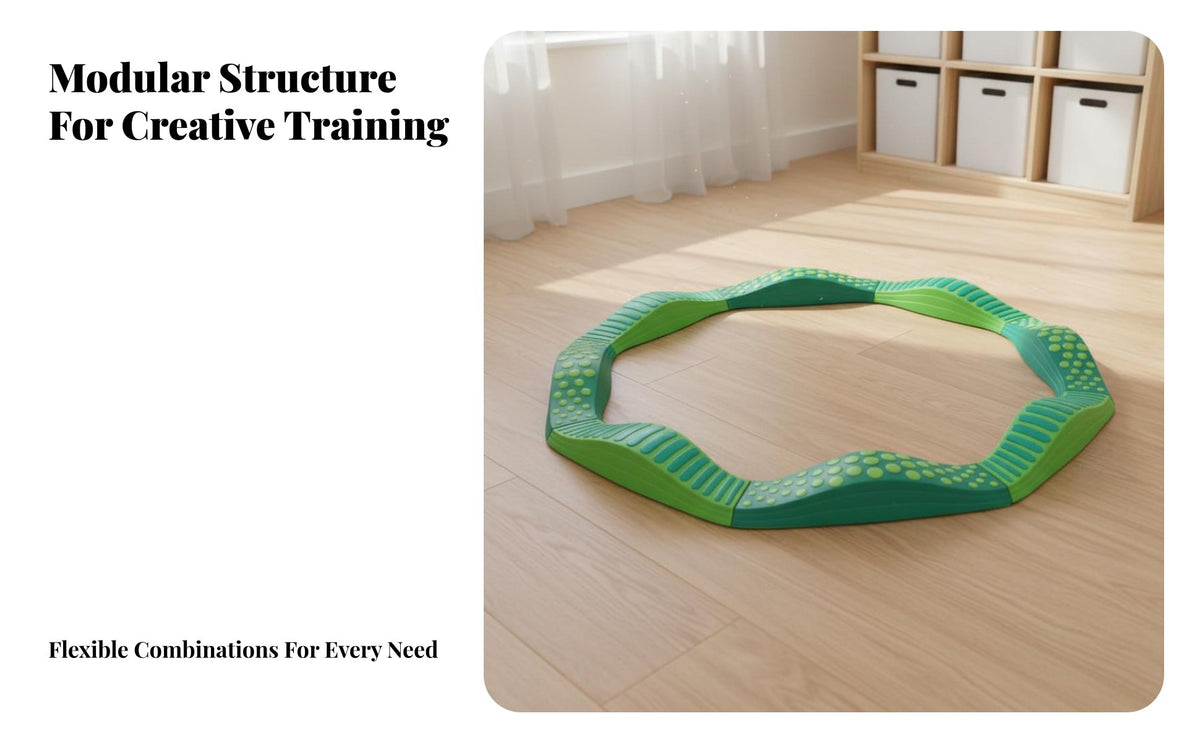 8 Pieces Sensory Development Wavy Balance Beam Stable Kids Tactile Path Long-Lasting Kids Balance Trail Even Edges for Preschoolers, Toddlers, Kindergarten, Indoor, Playroom