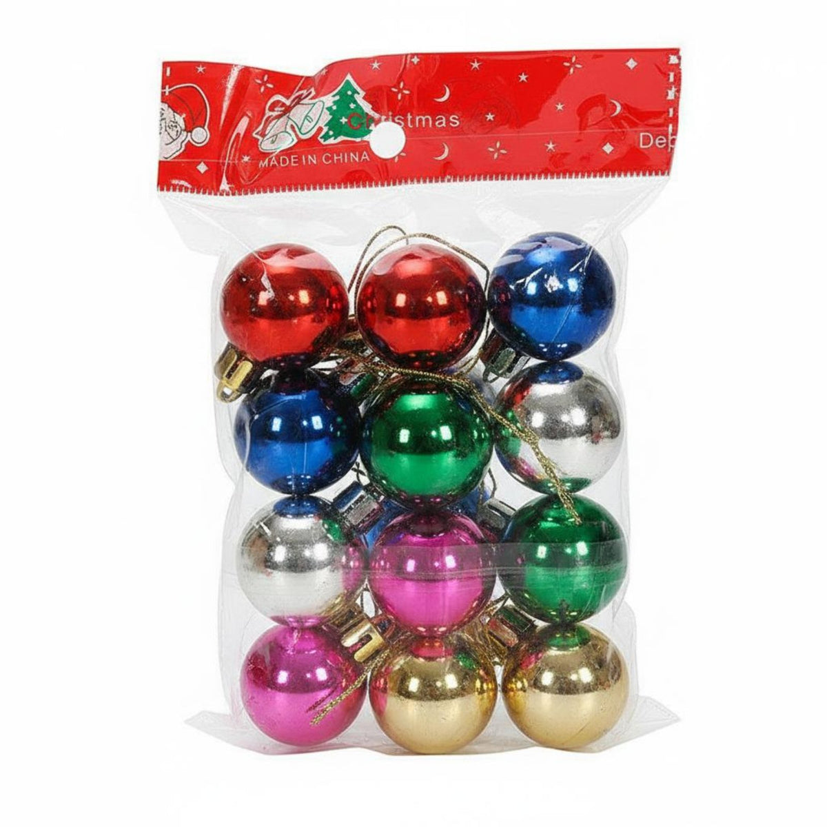 12 Pieces Miniature Bauble Set bright hues Holiday Decoration for Hotel Lobby