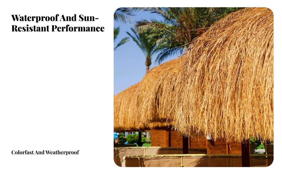 Synthetic Thatch Roofing Fireproof Simulated Straw Roof Fire Retardant Artificial Thatch Roll for Homeowners, DIY Enthusiasts, Gazebos, Gazebo, Cabana