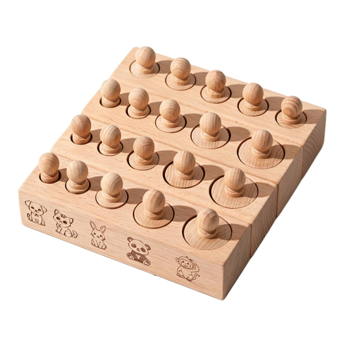 Wooden Sensory Matching Toy Educational Child-Centered Sorting Toy Open-Ended Shape Sorting Board for Kids, Home, Classroom, Preschool
