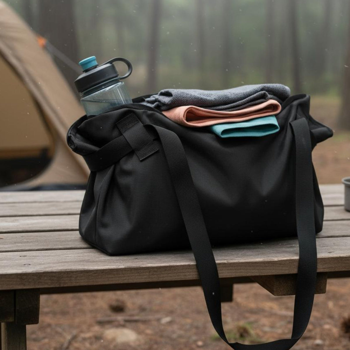 Lightweight Camping Gear Storage Bag Large Capacity Collapsible Round Storage Bag Multi-Functional Drawstring Carryall Tote for Campers, Travel, Gym