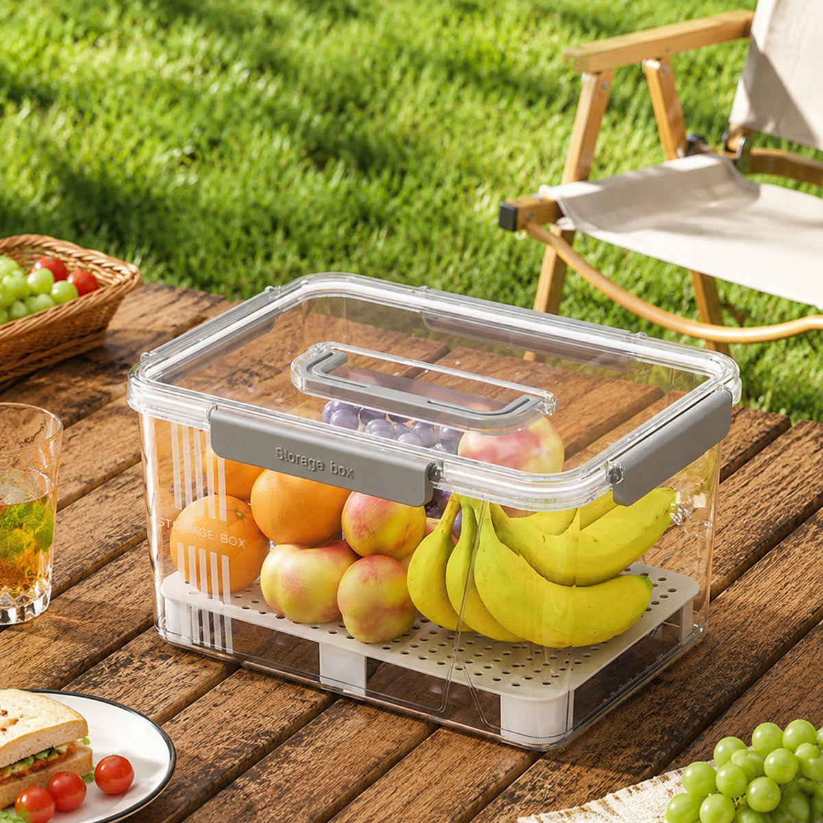 Outdoor Storage Box, Weatherproof Garden Storage Box for Cushions, Sealed Storage Box with Lid, Drain Board for Outdoor Use