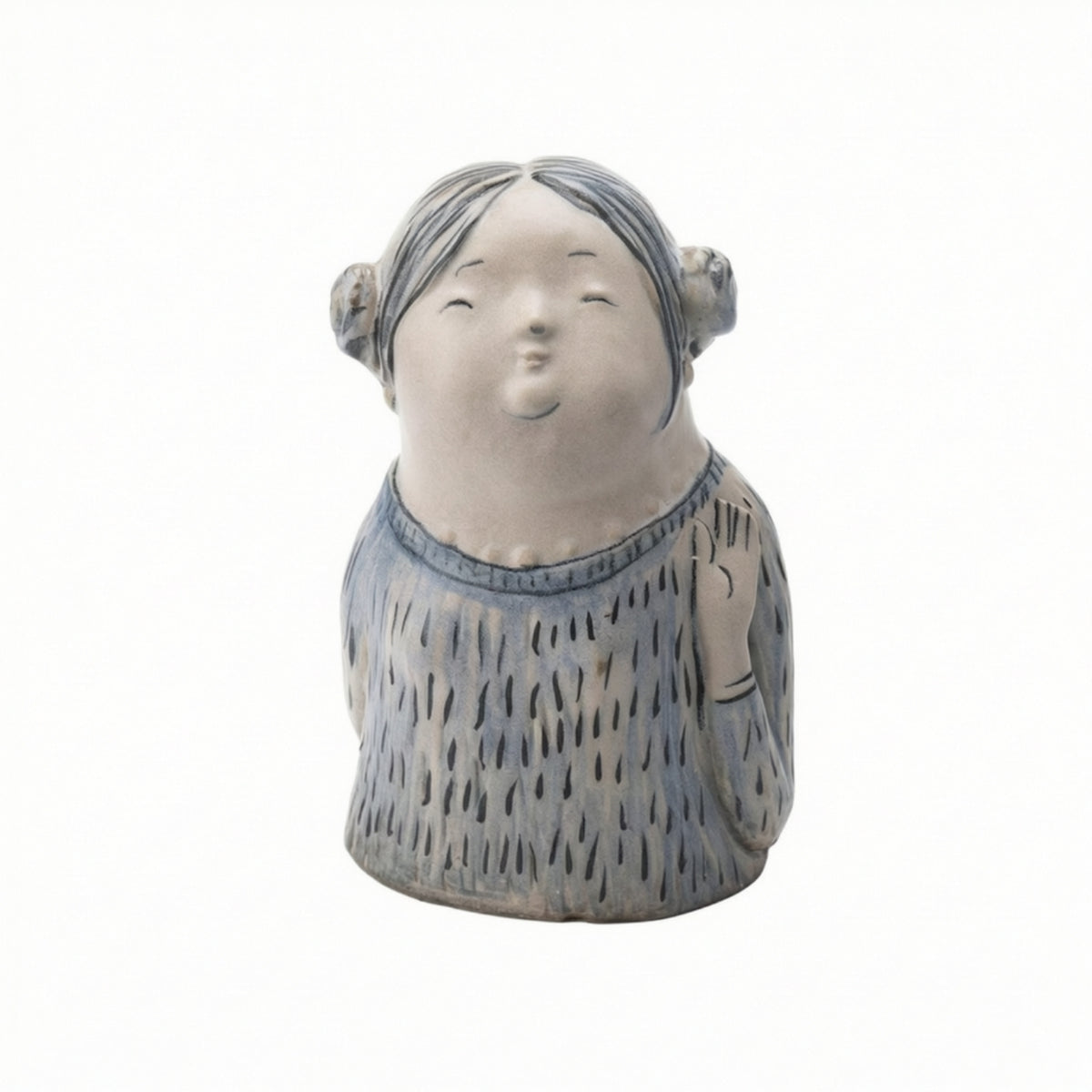 Girl Figurine Stylized Ceramic Figurine Hand-Painted Tabletop Sculpture for Interior Decorators, Art Collectors, Shelf, Living Room, Entryway