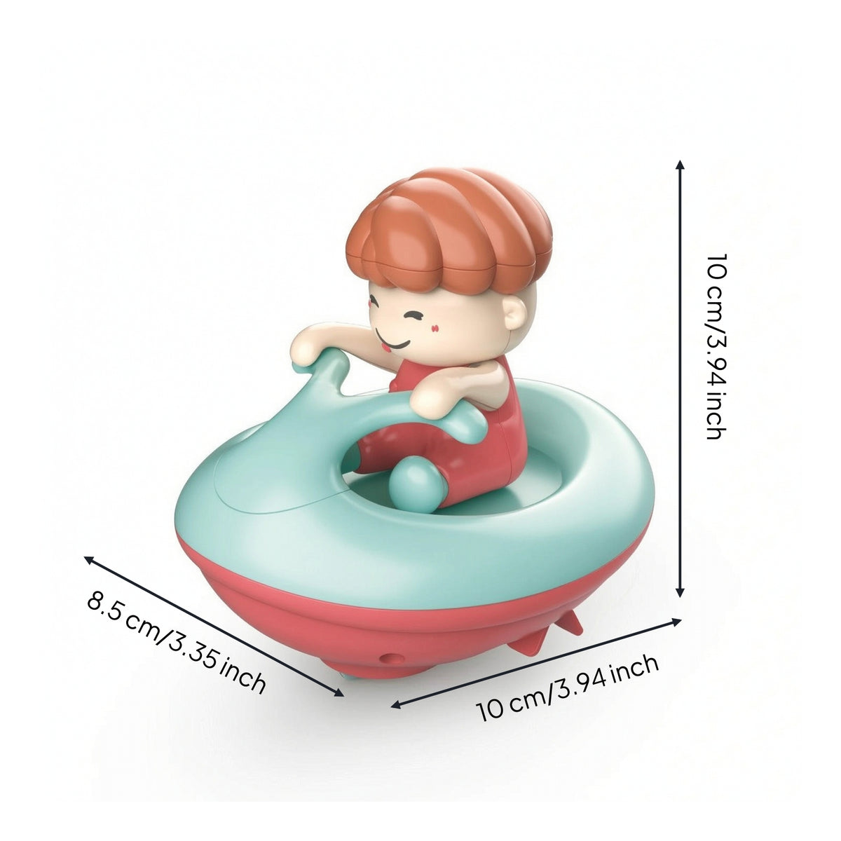 Batterybatteryless Wind-up Boat with Figure Interactive Floating Boat Toy Safe Long-Lasting for Toddlers